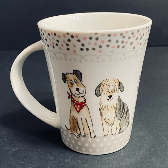 Casa Signature Happy Cats And Dogs Porcelain Coffee/Tea Mugs Set Of 2 - Picture 6 of 11